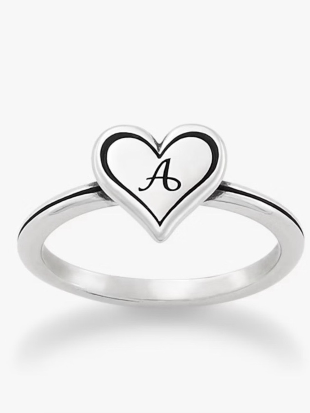Initial “A” Heart Ring
